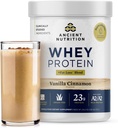 תזונה עתיקה Grass פד Whey חלבונים + שומן הפסד תערובת, Vanilla Cinnamon, 23g חלבונים, מקדם אובדן שומן ו Boost Metabolism, אורגני Regenerative A2 / A2 חלב חלבון,18 משרתות