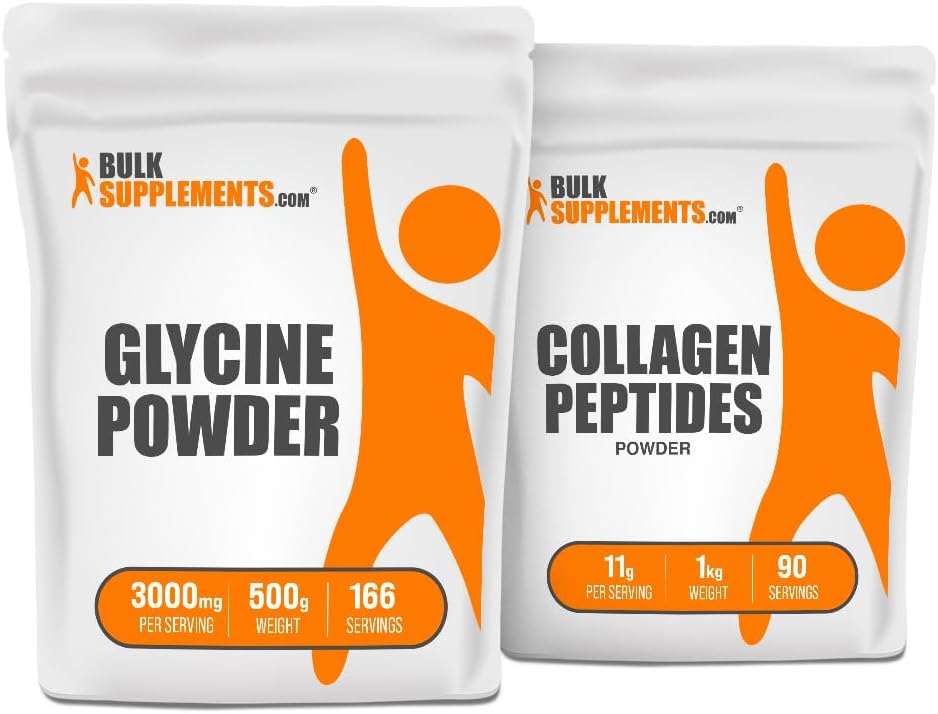 BulkSupplements Glycine 500g + Peptides de coláxeno 1 kg Bundle