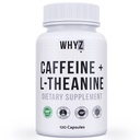 WHYZ Caffeine Pills with L-Theanine, 120 Capsules, Nootropic Stack Energy Pills, Energy Vitamins for Sustained Focus & Cognitive Function, L Theanine Caffeine Energy Supplements for Women & Men