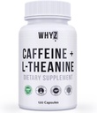 WHYZ koffein tabletták L- Theanine, 120 kapszula, Nootropic Stack Energy Pills, Energy Vitamins tartós energia fókusz és kognitív funkció, L Theanine koffein energia kiegészítők nők és férfiak