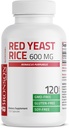 Bronson Red Yest Rice 600 MG Monascus Purpureus Hebals, No-GMO, 120 Capules