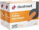 Dealmed Sterile Flexible Fabric Adhesive Bandages – 1x3 Inch – 100/Box - 2 Boxes - Breathable First Aid Strip Pack - Soft Stretch Wound Patch for Medical, Emergency Kits & Clinic
