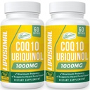 1000mg Liposomal CoQ10 Softgels | Better Absorption CoQ10 Ubiquinol Supplement | Heart Function & Energy Production | Active Antioxidant Form of Vegan Coenzyme Q10 | Non-GMO | 120 Softgels