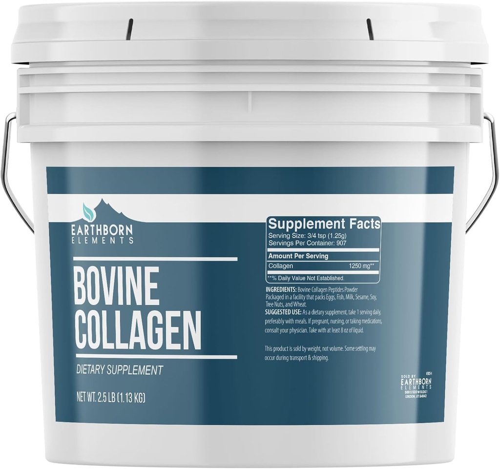 Земельні елементи Bovine Collagen Peptides порошок 1 Gallon Bucket, Pure & Undiluted, Дієтичні добавки