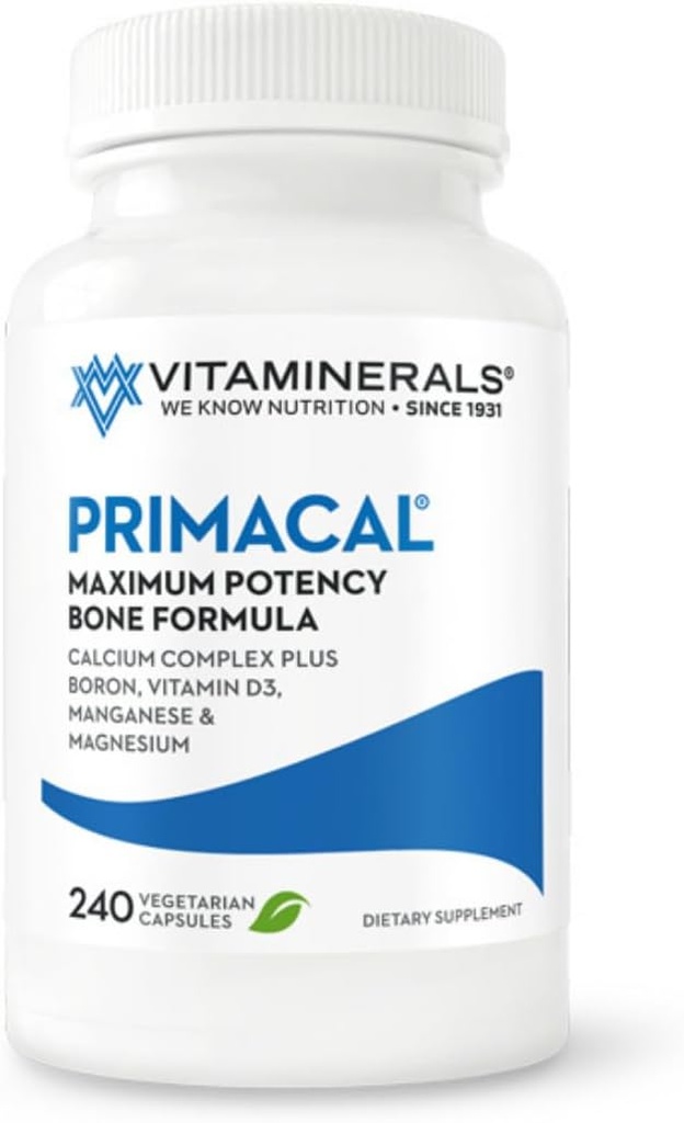 VITAMINERALS 95 Primacal® Knochenunterstützung Maximale Potenz Calcium, Magnesium für Knochenverluste (240)