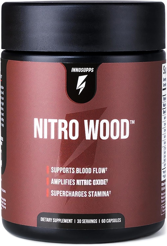 InnoSupps Nitro Wood - Supports Healthy blood Flow ) Nitric Oxide supplement  Natural Immune Support ) (60 Vegetarian Capsules)