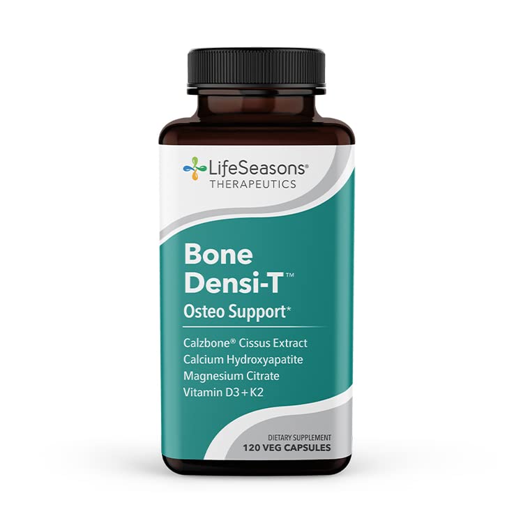 LifeSeasons Bone Densi-T - Osteo & Calcium Support - Bone Mineral Density, Pliability & Healing - Skeletal Strength & Tissue Production - Calcium, Magnesium & Vitamin D - 120 Capsules