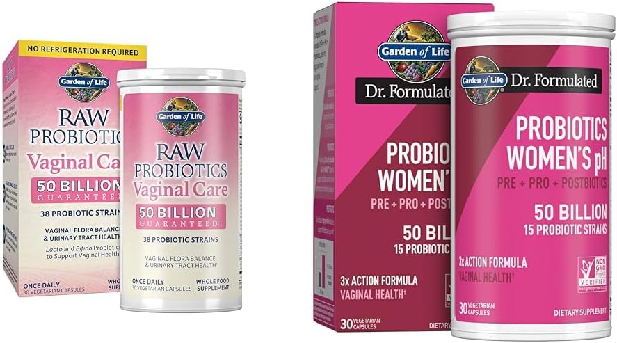 Garden of Life Probiotics for Women's Health - Vaginal Care with 50 Billion CFU and Digestive &amp; Immune Support with 50 Billion CFU - 30 Day Supply