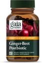 Gaia Herbs Ginger-Beet Postbiotic - Gut & Heart Health Supports - 用有机发酵的 Beets & Ginger制造 - 免乳制品、大豆和葡萄糖 - 60 Vegan Capsules(30种服务)