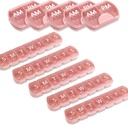 10 Pack (Weekly & Daily), 2 Times a Day (AM/PM) + 7-Day Pill Organizer, Vitamin Planner, Large Capacity Pill Box Set, Travel Pill Case for Medication/Vitamins/Fish Oils/Supplements, Pink