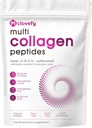 Multi Collagen Peptides Powder, 16 Oz (41 Servings) - протеин добавка, Тип I, II, III, V, X с хиалуронова киселина, витамин С и Biotin, Unflavored, Лесно смесване в напитки