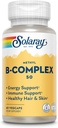 SOLARAY Metil B Complex 50 mg - Vitaminas B kompleksas su vitaminu B12, B6, B1, folio rūgštis, biotinas ir daugiau - Cellular Energy Supplements, Nerve Function Support - Vegan, 60- Dienos garantija, 60 Servings