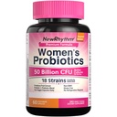 NewRhythm Women's Probiotics, Organic Cranberry, 50 Billion CFU 18 Strains, Probiotics with Prebiotics, Support Digestive Health, No Refrigeration Needed, Non-GMO, No Soy, 60 Vegan Capsules, No Dairy