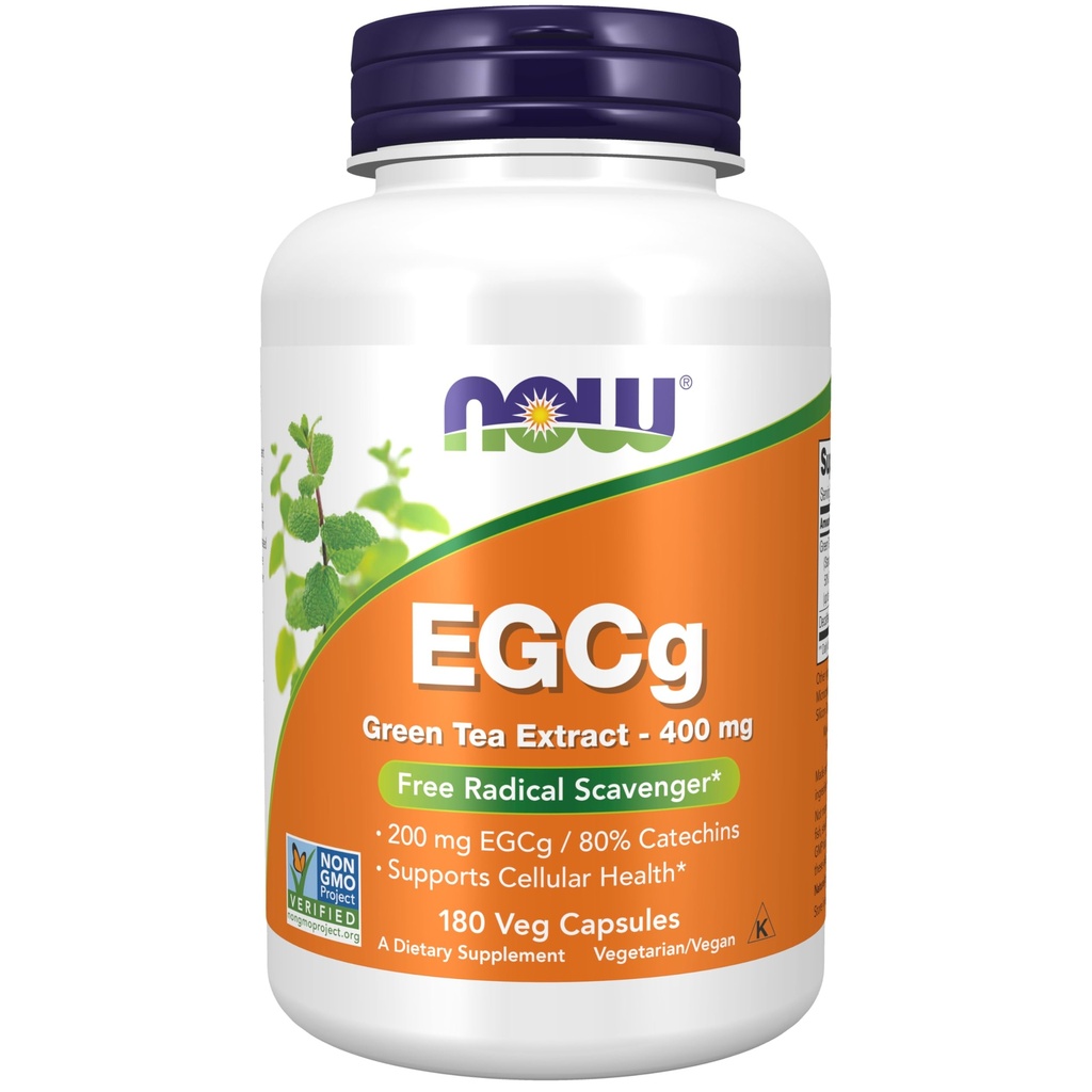 NOW Foods EGCg, Green Tea Extract, 400mg, 180 Vcaps (Pack of 2)