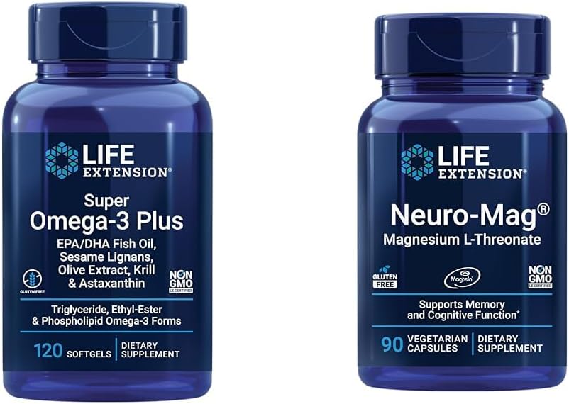 Life Extension Super Omega-3 Plus EPA/DHA Fischöl, Sesam Lignans & Neuromag Magnesium L-Threonat