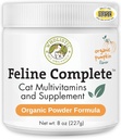 Wholistic Pet Organics Feline Komplette Bio-Kürbis - 8 Oz - Multivitamin & Probiotisches Pulver für Katzen - Natürliche Katze Nahrung & Verdauungsunterstützung
