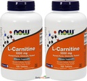 NOW Foods L- Carnitine Tartrate 1000mg, 100 Tablets (Pack of 2)