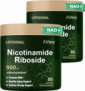 Airboy Liposomal Nicotinamid Riboside 900 mg, NAD Supplement with Resveratrol,NMN Alternative NAD ATM Support Anti-Aging, Energy, Focus - 80 Capsulesx 2 Pack