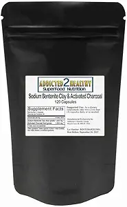 Sodium Bentonite Clay + Activated Charcoal Capsules (1000 mg) 120 Count