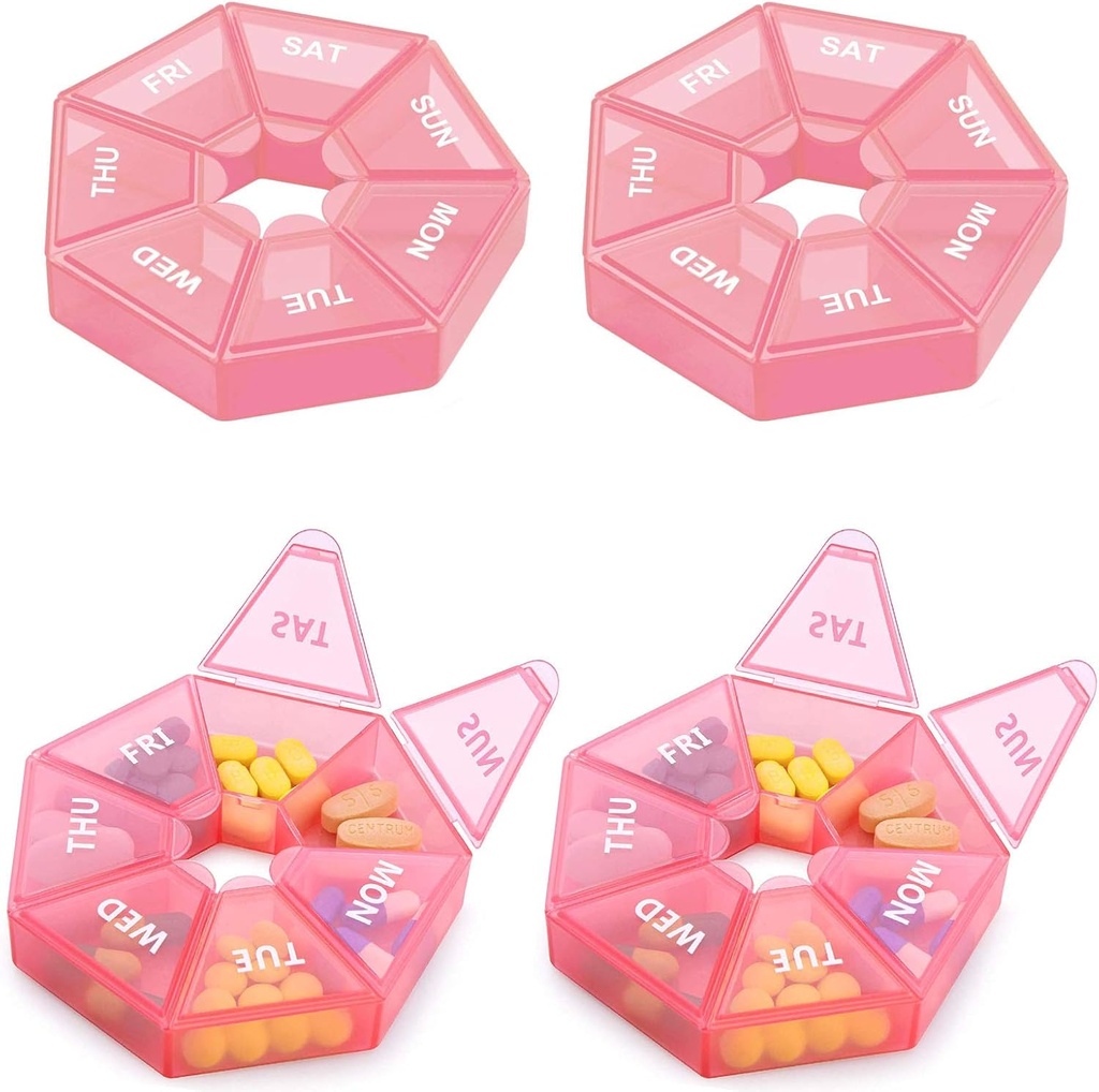 Heti Pill Organizer Nagy 7 napos Pill Box Organizer Napi orvosság Vitamin Halolaj tabletták kiegészítők Arthrity Friendly