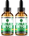 NutraRize (2 ambalaj) Detoxifiere de zahăr, Drops SugarDetox, 21-Day Sugar Detoxifiere Challenge, All-Natural lichid pentru începători, Formula de sânge Premium Gotas Recenzii (60 Servings)