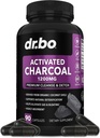 Activated Charcoal Capsules Cleanse Detox - 1200mg Organic Coconut Charcoal Pills for Stomach Gas and Bloating Relief for Men Women Kids - Active Capsules Powder Binder Activated Supplements for Gut
