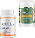 Urolithin A Supplement 1500MG Plus Brown Rice Protein + Super Greens Toz Superfood Electrolytes və Tonic Herbs ilə ekspert