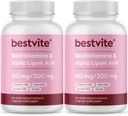 Benfotiamine 150mg / Alpha Lipoic Acid 300mg (240 Vegetarian Capsules)(120x2) - No Stearates - Vegan - Gluten Free - Non GMO