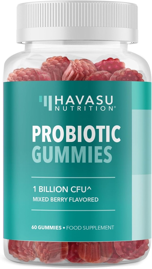 Probiyotik Gummies for Digestive Support and Gut Health - 1 Milyar CFU Bacillus Coagulans - 60 Kont - Raf Stable, Non-GMO, Gluten-Free ve Vegetarian - 2 Moon Supply, Karma Berry Flavor