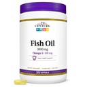 21st Century Fish Oil 1000 mg Softgels, (300 Count), Molecularly Distilled, Omega 3 Supplement with EPA & DHA, Purified to Eliminate Mercury, Supports Cardiovascular Health, Gluten Free & Non-GMO