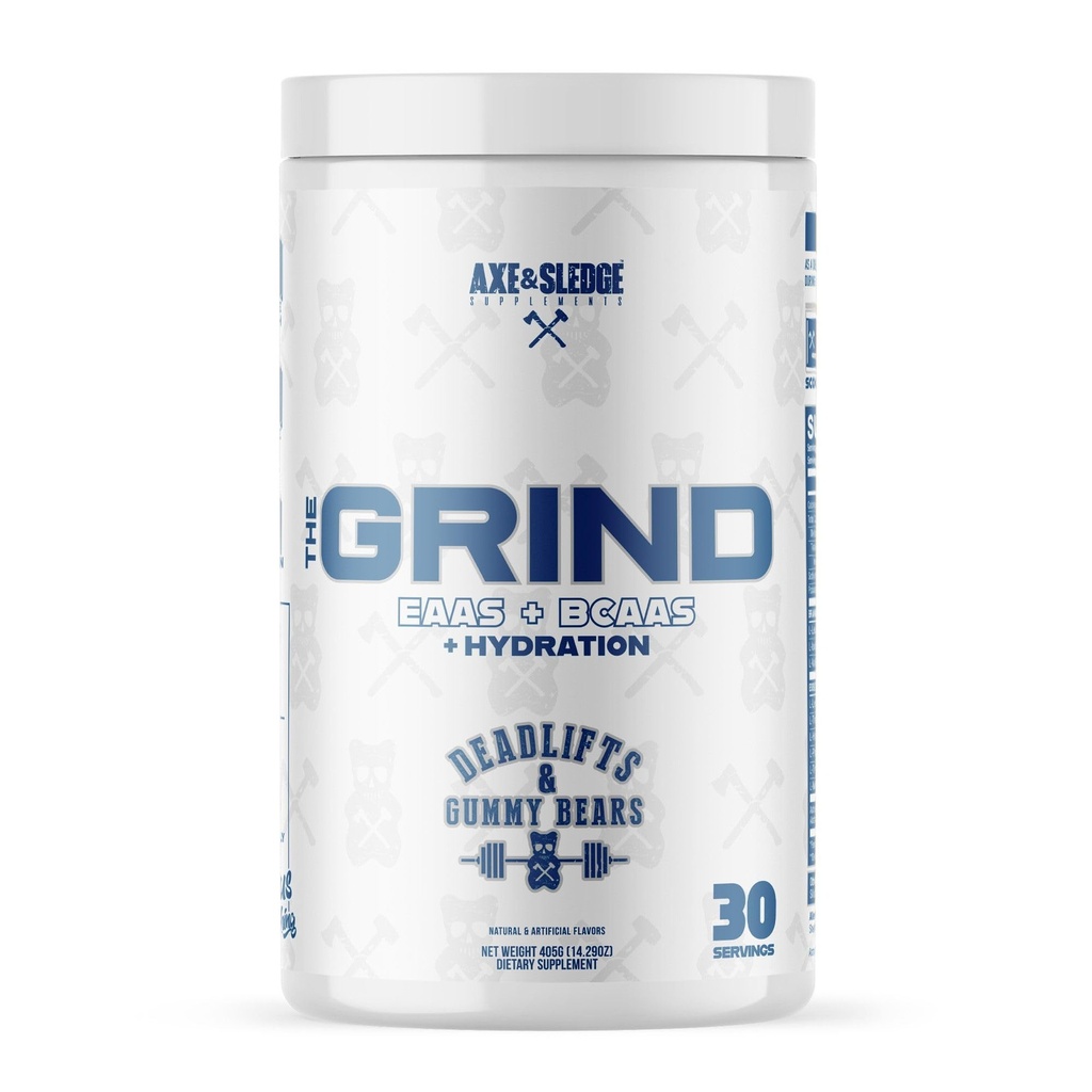Axe & Sledge The Grind Essential Amino Acids |EAA & BCAA Powder |Muscle Recovery & Electrolytes for Hydration | Stimulant-Free, Vegan | 30 Servings, Deadlifts & Gummy Bears