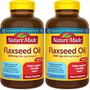 Nature Made Flaxseed Oil 1000 mg, Fish Free Omega 3 Supplement, Dietary Supplement for Heart Health Support, 180 Softgels, 180 Day Supply (Pack of 2)