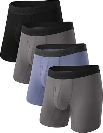 BAMBOO COOL Men's Ultra Breathable Underwear,No Riding Up Boxer Briefs with ComfortFlexible Waistband,Multipack