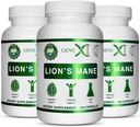 Genex Formulas Lions Mane Supplement with 100 % Lions Mane Extract (3 Pack) - 뇌 부스트, 초점, 정신 Clarity, 자연 에너지, 1000mg/serving - (360 캡슐)