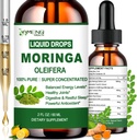 純粋なMoringa Oleiferaの液体の低下、有機Moringaの葉のエキスw。Turmericの黒いペッパー、エネルギーMetabolismの免疫の皮の接合箇所及びガット、Moringaのカプセルの粉より6Xより強い