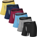 Bamboo Rayon Respiración Boxer Briefs with Fly Moisture-Wicking Lightweight Underwear 6 pack