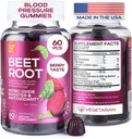 Beet Chews for High Blood Pressure - Řepné kořenové gumy Made in USA with Tart Cherry - Nitric Oxide Supplementary for Energy and Cardio Health - Vegan, No GMO, Pectin based - pro ženy a muže, 60 Pcs