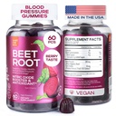Beet Chews for High Blood Pressure - Beet Root Gummies Made in USA with Tart Cherry - Nitric Oxide Supplements for Energy and Cardio Health - Vegan, No GMO, Pectin Based - for Women and Men, 60 Pcs