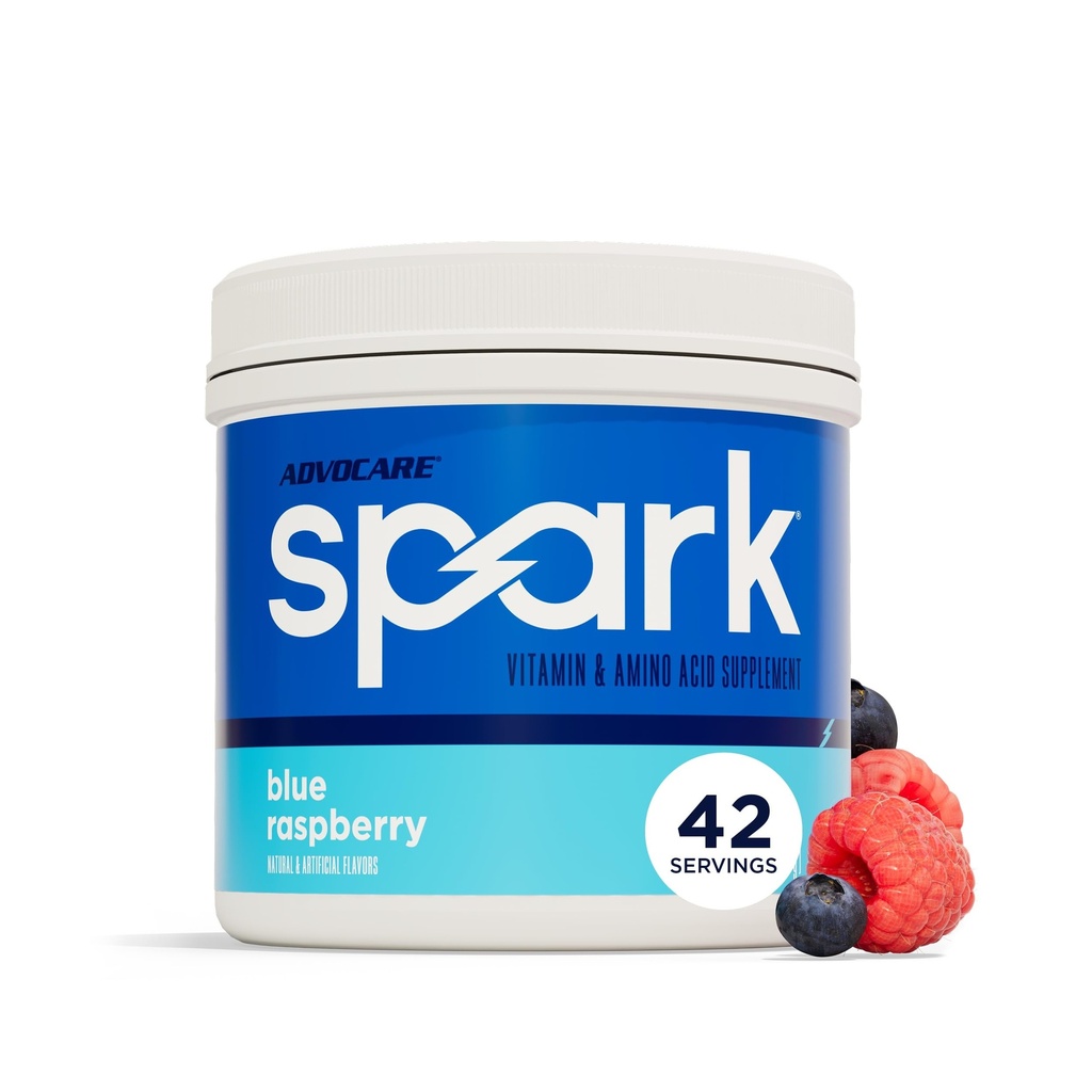 AdvoCare Spark - Energy Drink Mix - Vitamin & Amino Acid Supplement - Supports Energy & Focus - Portable Immune Support - Sugar-Free - Blue Raspberry (10.5 oz)