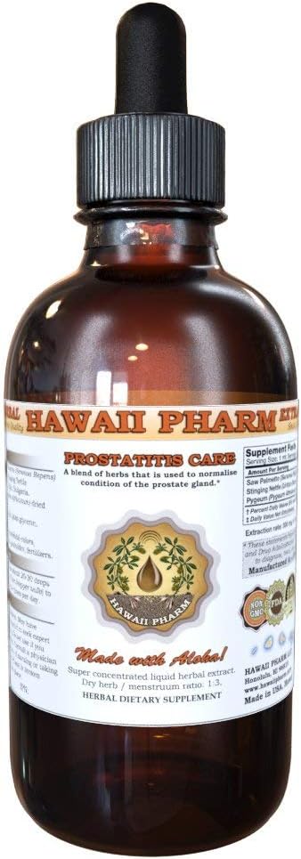 HawaiiPharm Prostate Support Diētiskā Papildinājums: Pygeum (Pygeum Africanum) Bark, Saw Palmetto (Serenoa Repens) Berry, Sting Nettle (Urtica Dioica) Leaf Tincture (Alcohol-Based Liquid Extract) 2oz