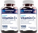 Vitamin C 1000mg Complex with L-Lysine 500mg, Zinc Gluconate 12mg, Bioflavonoids 300mg. Doctor Formulated Magnesium Stearate Free Supplements for Healthy Immune System Support. Two Bottles.(2)