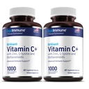 Vitamin C 1000mg Complex with L-Lysine 500mg, Zinc Gluconate 12mg, Bioflavonoids 300mg. Doctor Formulated Magnesium Stearate Free Supplements for Healthy Immune System Support. Two Bottles.(2)