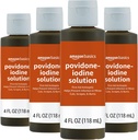 Základy First Aid Antiseptic, 10% Povidón Iodine Solution, 4 Fluid Ounces, 4-Pack (predtým Solimo)
