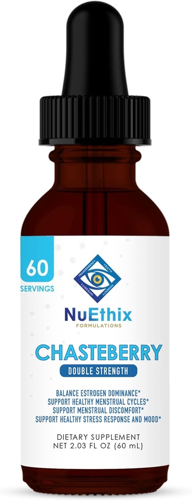 NuEthix Formulations Chasteberry Double Strength 50mg, voi auttaa tasapaino Estrogeeni dominanssi ja voi auttaa tukemaan kuukautiskierron, 60 tarjoilua