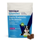 Vetnique Glandex Dog Probiotic Chews, Daily Probiotics for Dogs 5 Strains, Prebiotics & Digestive Enzymes for Gut & Immune Health, Vet Formulated for Occasional Diarrhea (30ct Chews, Probiotic Chews)