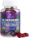 Elderberry Immune Support Gummies - 3X Strength Sambucus Elderberry Gummy with Vitamin C, D3 & Zinc - Nature’s Black Elderberry Extract - Immune Support Supplement for Adults & Kids - 60 Gummies