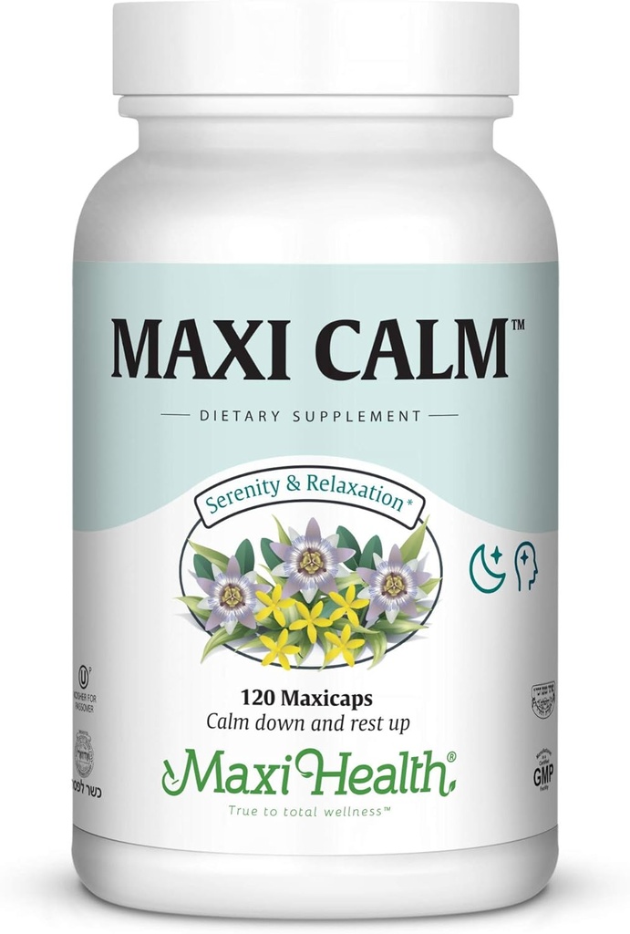Maxi Kosher para Páscoa Calm Serenity and Relaxation Support Cápsulas, 120 Count