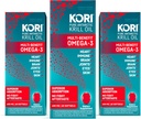 Kori Krill Öl Omega 3 Superior Absorption Öl Supplement, EPA & DHA, 600 mg, 180 Softgels