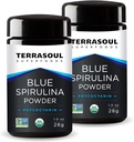 Terrasoul Superfoods Økologisk Blå Spirulina pulver (i Miron Glass Jar) : 2 Oz (2 Pack)