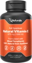 Naturalis saulespuķu vitamīns E 670mg (1000 SV) ar jauktiem tokoferoliem; essential Skin Vitamine & Immune Support; bez sojas un glutēna; 120 softgeli